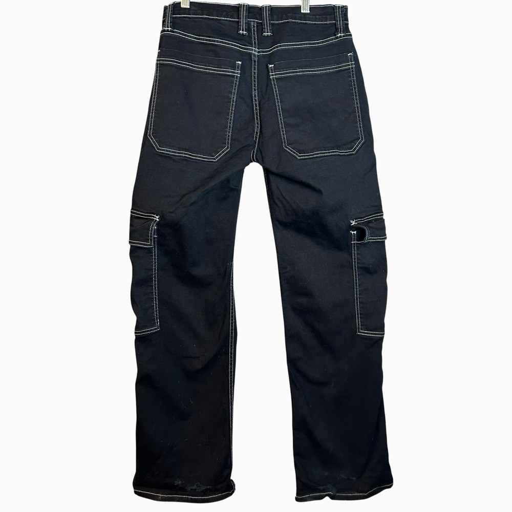Hot Topic Aphrodite 28x31 Black Cargo Wide Leg Baggy Y2K Pants Originally 30x32 - Picture 2 of 7
